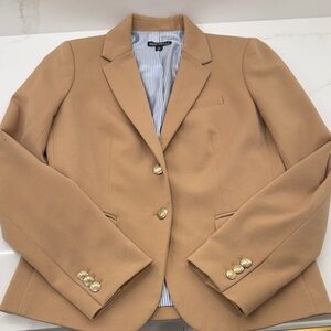 J. Crew Camel Blazer with Gold Accents